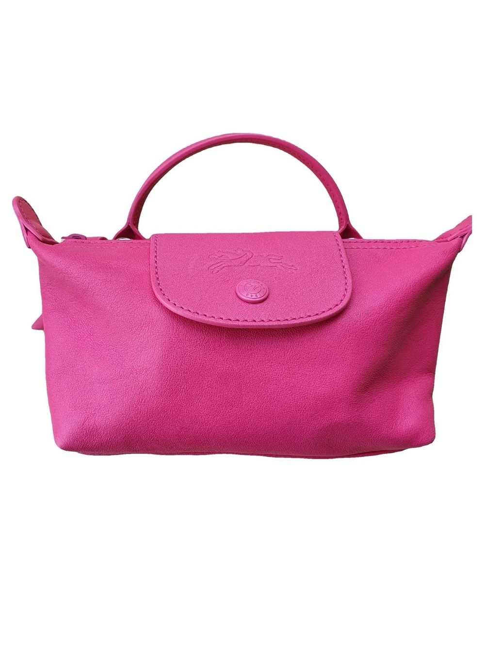 Longchamp Hot Pink Small Top-Handle Cosmetic Pouch